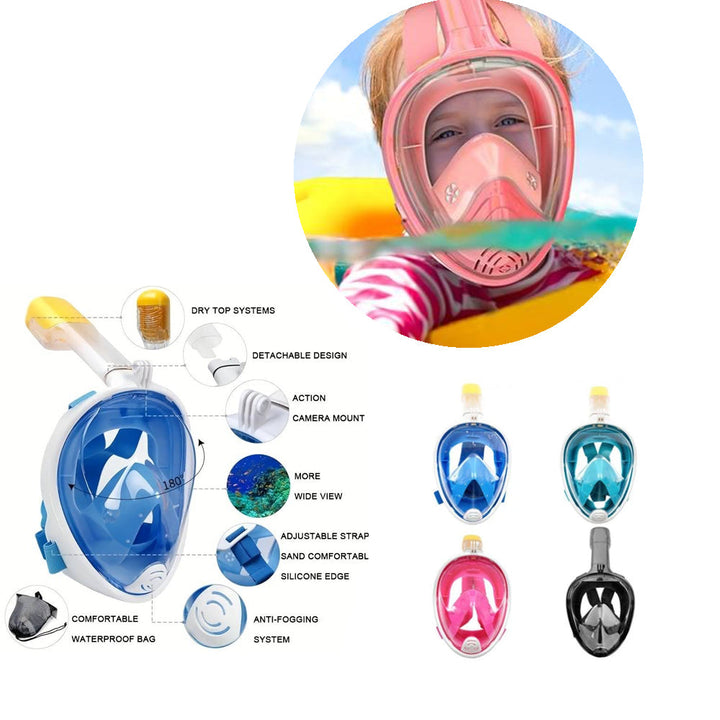 Snorkel mask for children and adults with snorkel and 180-degree visibility | Stornfield
