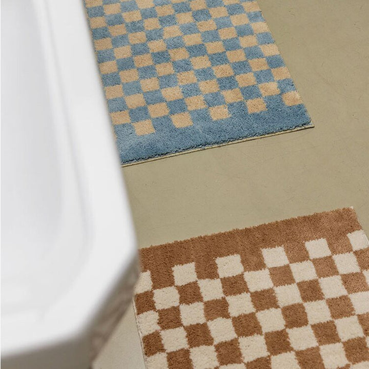 Stornfield | Soft and fluffy checkered bathroom mat