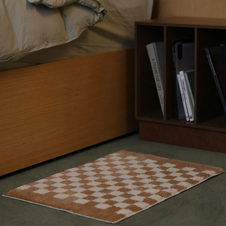 Stornfield | Soft and fluffy checkered bathroom mat