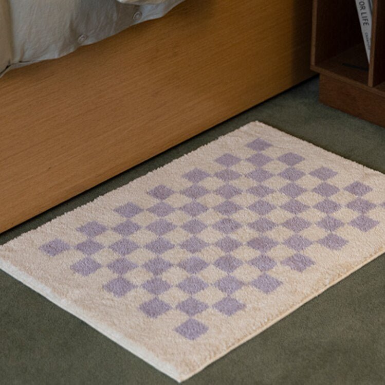 Stornfield | Soft and fluffy checkered bathroom mat