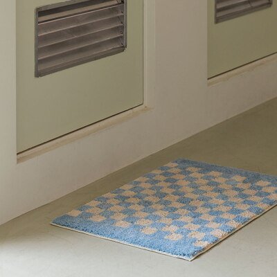 Stornfield | Soft and fluffy checkered bathroom mat