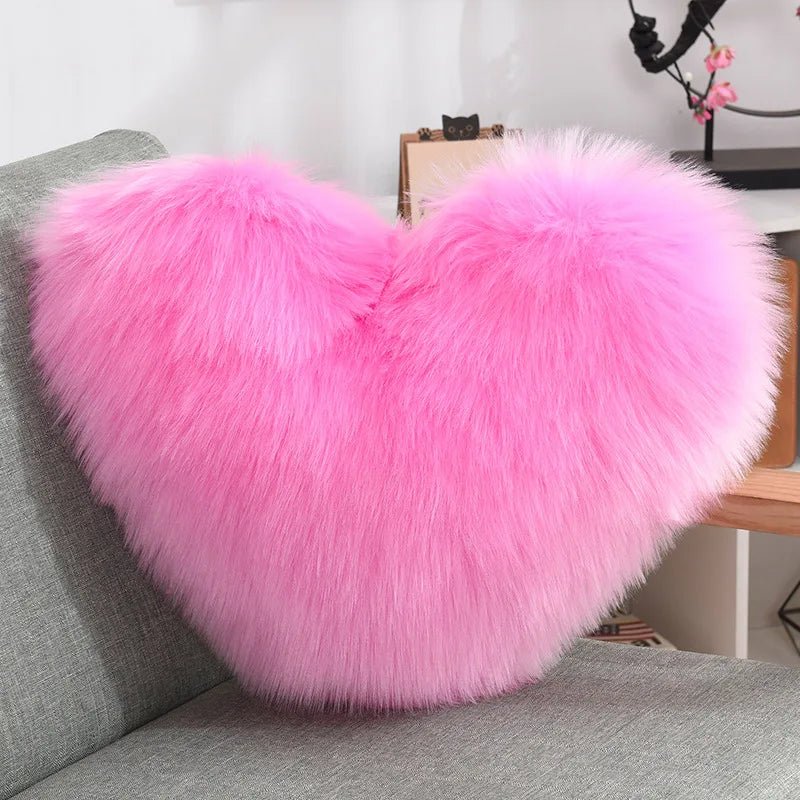 Soft Heart Shape Fluffy Sofa Cushion in Soft Polyester | Stornfield