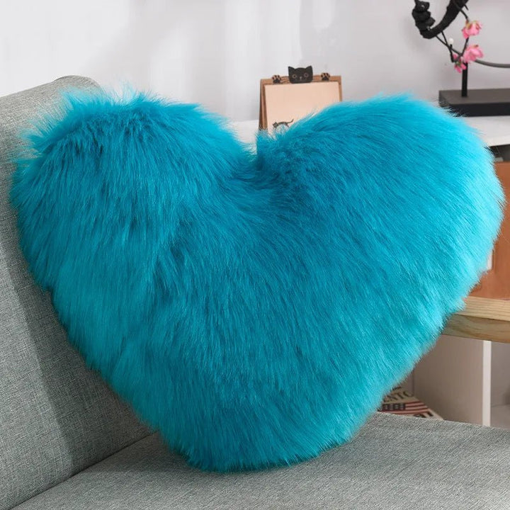 Soft Heart Shape Fluffy Sofa Cushion in Soft Polyester | Stornfield