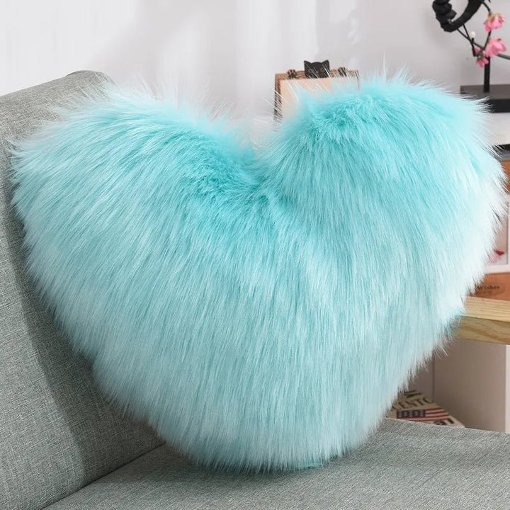 Soft Heart Shape Fluffy Sofa Cushion in Soft Polyester | Stornfield