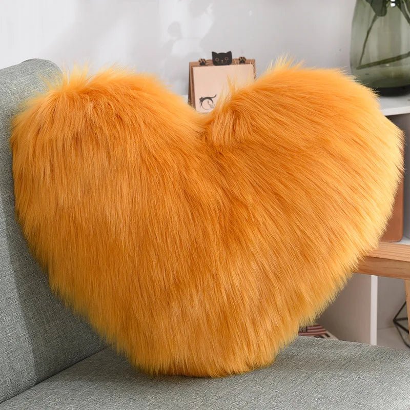 Soft Heart Shape Fluffy Sofa Cushion in Soft Polyester | Stornfield