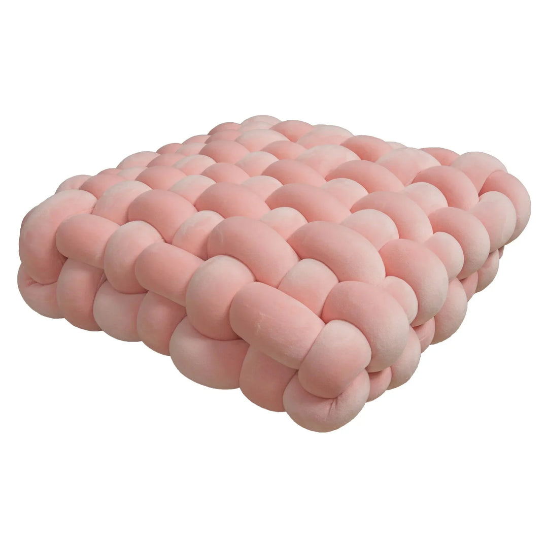 Soft Plush Crocheted Knot Sofa Cushion in Vibrant Colors | Stornfield