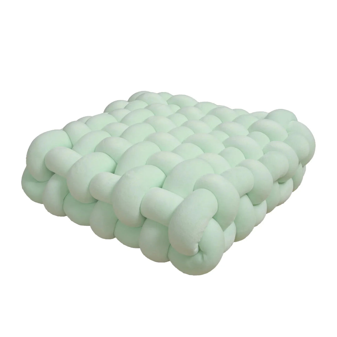 Soft Plush Crocheted Knot Sofa Cushion in Vibrant Colors | Stornfield