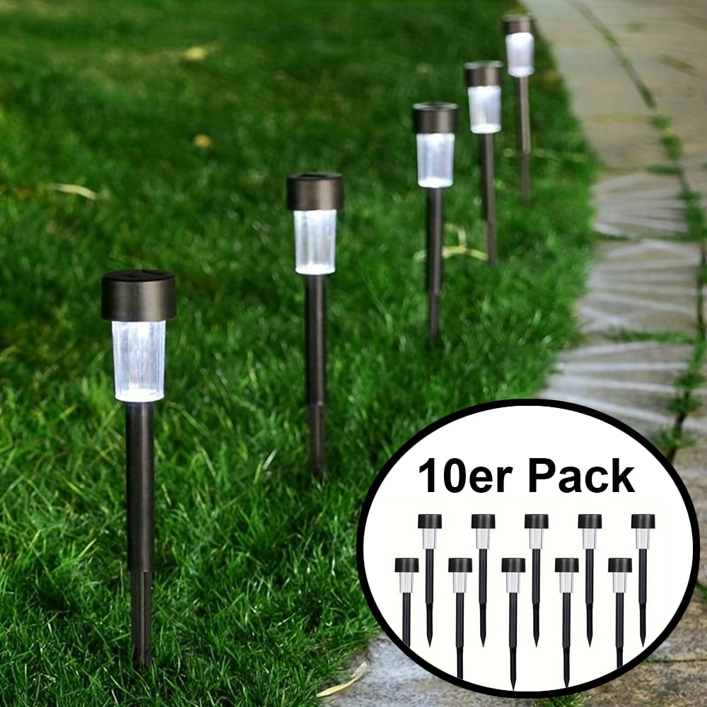 LED solar cell lamps on spikes - Black 10 pcs. | Stornfield