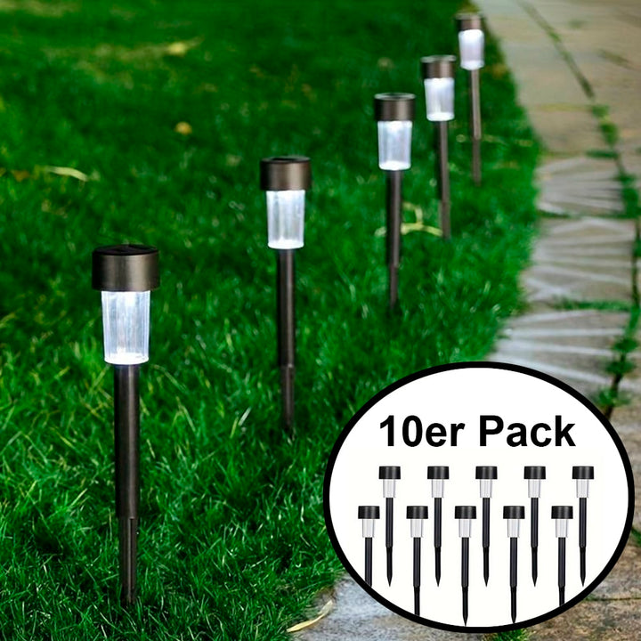 LED solar cell lamps on spikes - Black 10 pcs. | Stornfield