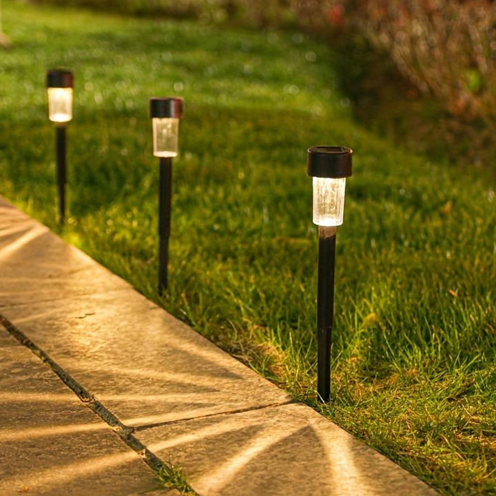 LED solar cell lamps on spikes - Black 10 pcs. | Stornfield