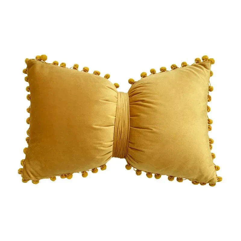 Solid Candy Colour Tasseled Cushion Cover Velvet 50x30cm | Stornfield