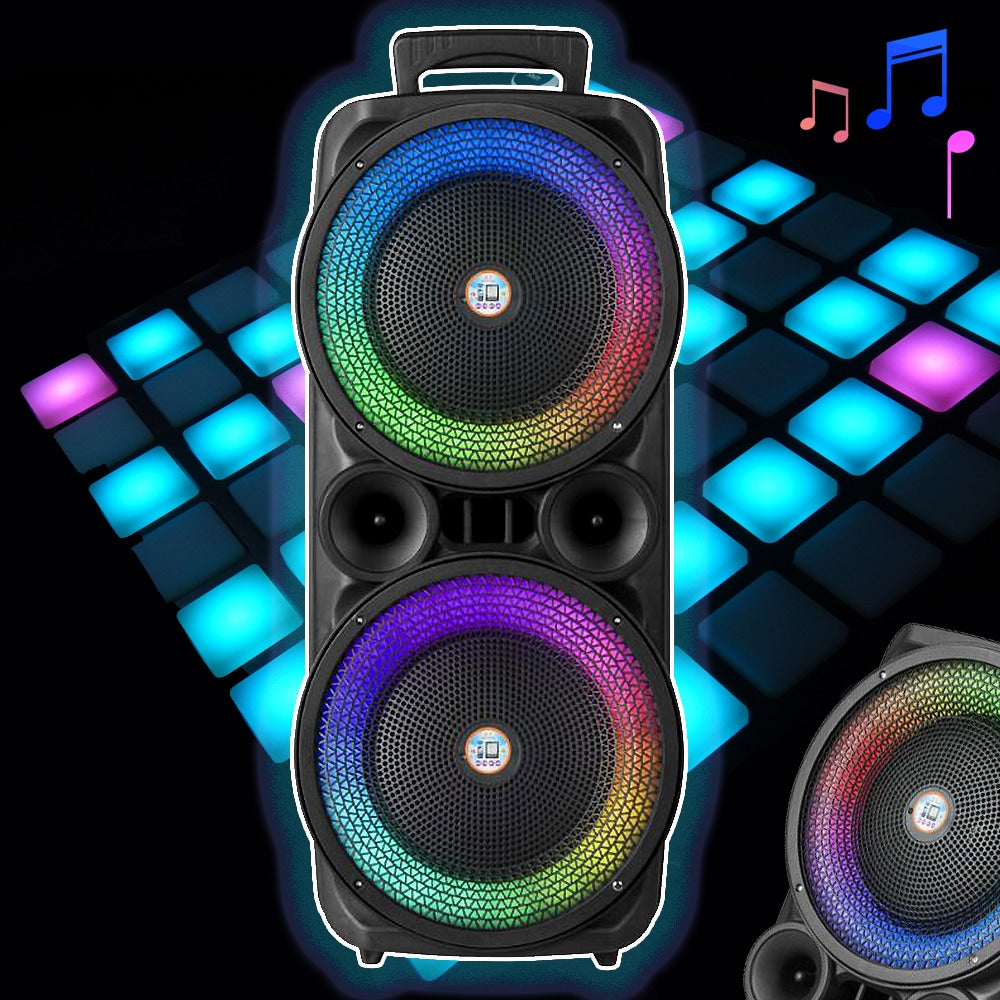 Soundbox 2 x 8" - LED lighting, microphone and remote control | Stornfield