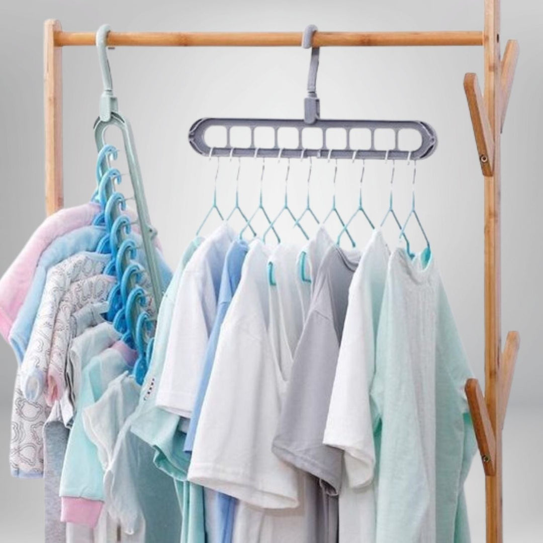 Clothes hanger organizer space-saving rack 2-piece set | Stornfield