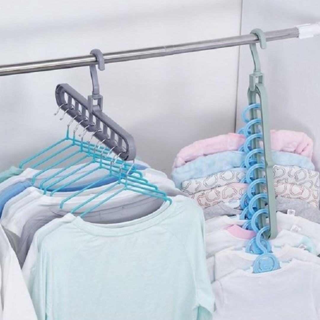 Clothes hanger organizer space-saving rack 2-piece set | Stornfield
