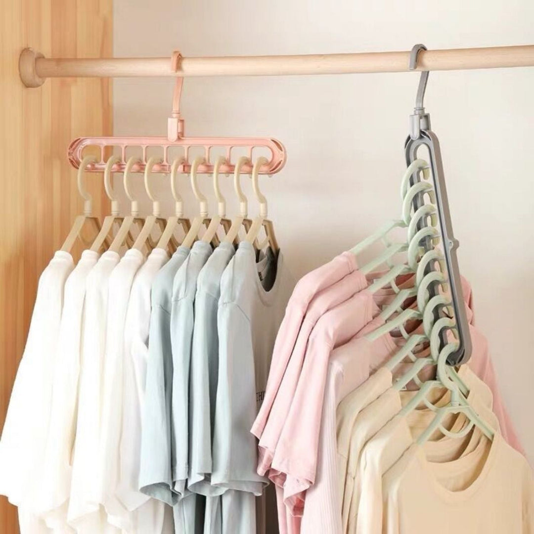 Clothes hanger organizer space-saving rack 2-piece set | Stornfield