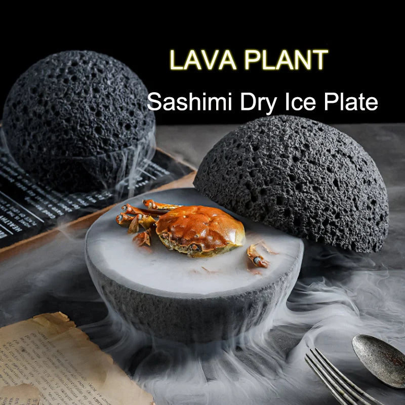 Special Lava Stone Planet Sashimi Seafood Dry Ice Serving Plate | Stornfield