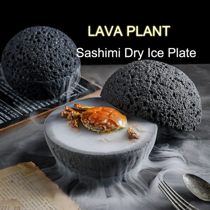 Special Lava Stone Planet Sashimi Seafood Dry Ice Serving Plate | Stornfield