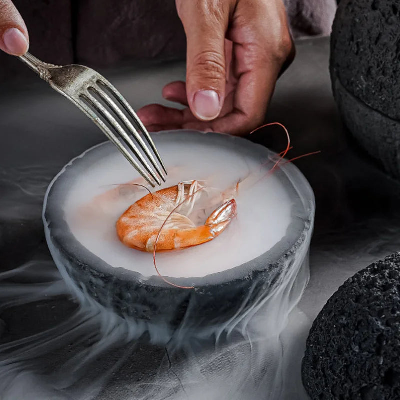 Special Lava Stone Planet Sashimi Seafood Dry Ice Serving Plate | Stornfield