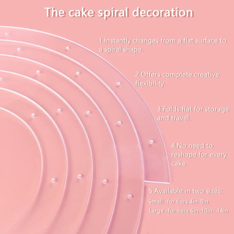 Spiral Multi-Tier Acrylic Cake Stand Reusable Foldable Pastry Decoration | Stornfield