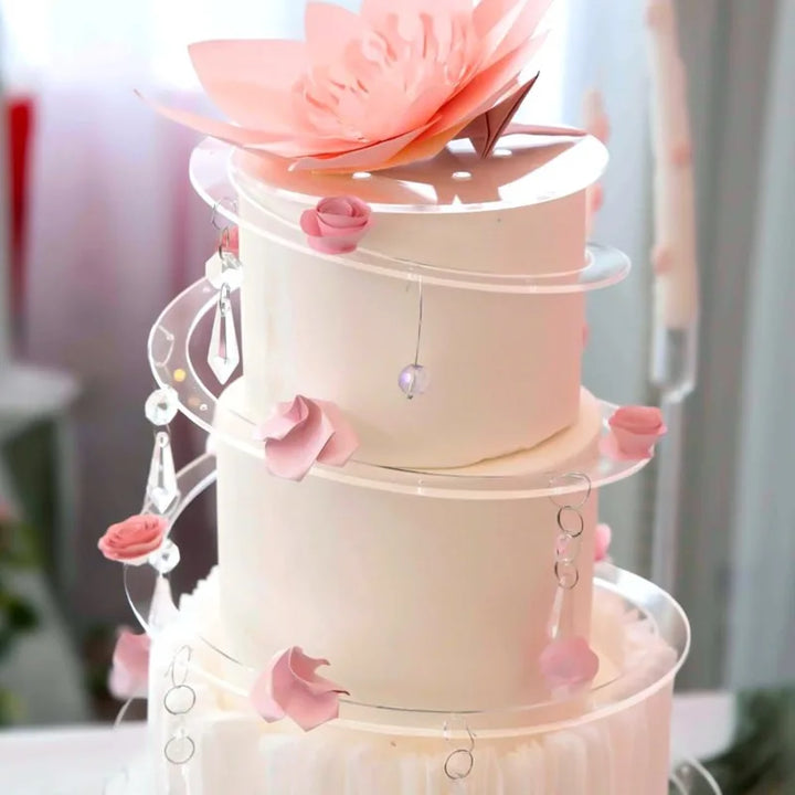 Spiral Multi-Tier Acrylic Cake Stand Reusable Foldable Pastry Decoration | Stornfield