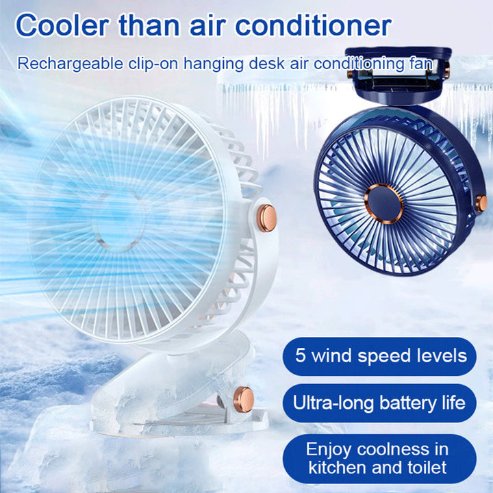 Rechargeable Clip-On Hanging Desk Air Conditioning Fan | Stornfield