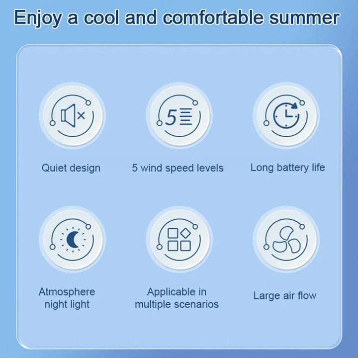 Rechargeable Clip-On Hanging Desk Air Conditioning Fan | Stornfield
