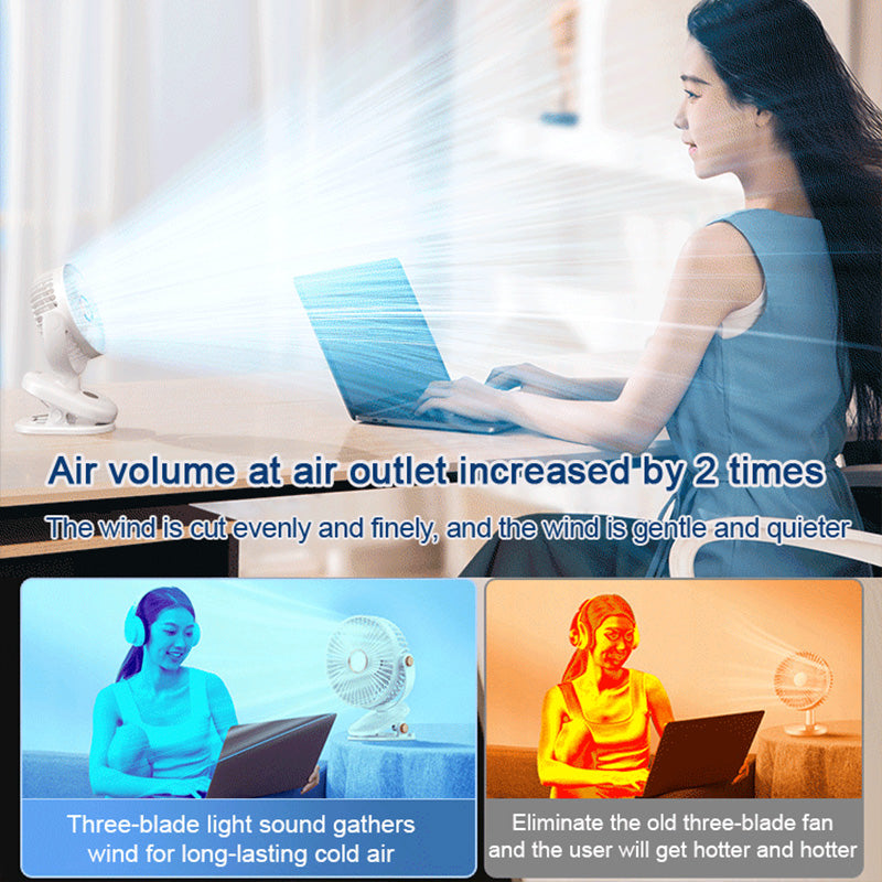 Rechargeable Clip-On Hanging Desk Air Conditioning Fan | Stornfield