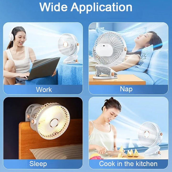 Rechargeable Clip-On Hanging Desk Air Conditioning Fan | Stornfield