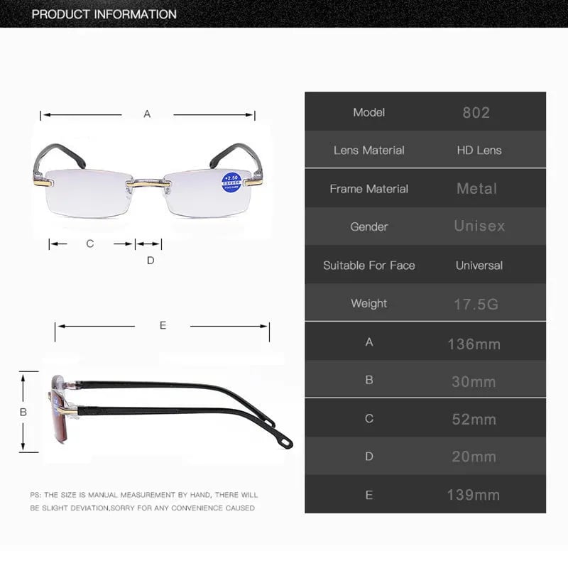 Stornfield | High Hardness Anti-Blue Light Reading Glasses for Distance and Near Use