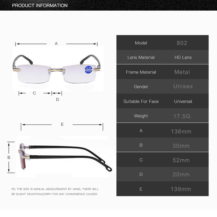Stornfield | Viselio Intelligent Reading Glasses with Progressive Lenses | Ultralight & Blue Light Filter | For Near & Distant Vision | Titanium Frame TR90