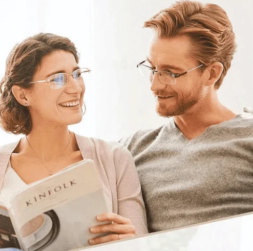 Stornfield | Viselio Intelligent Reading Glasses with Progressive Lenses | Ultralight & Blue Light Filter | For Near & Distant Vision | Titanium Frame TR90