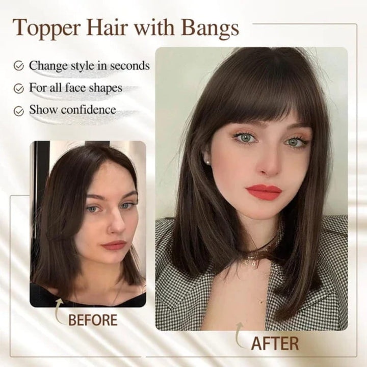 Stornfield | Natural Hairpiece with Bangs for Women