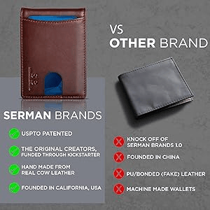 Stornfield | Pop Up aluminum bag Money Clip Slim Leather Slots Credit Card Holder RFID Blocking Bifold Minimalist Wallet