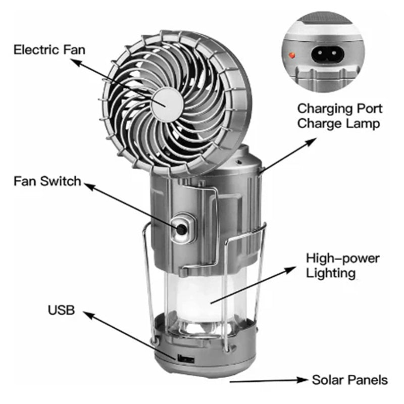 2-in-1 Adventure Solar Light & Portable Fan | Stornfield