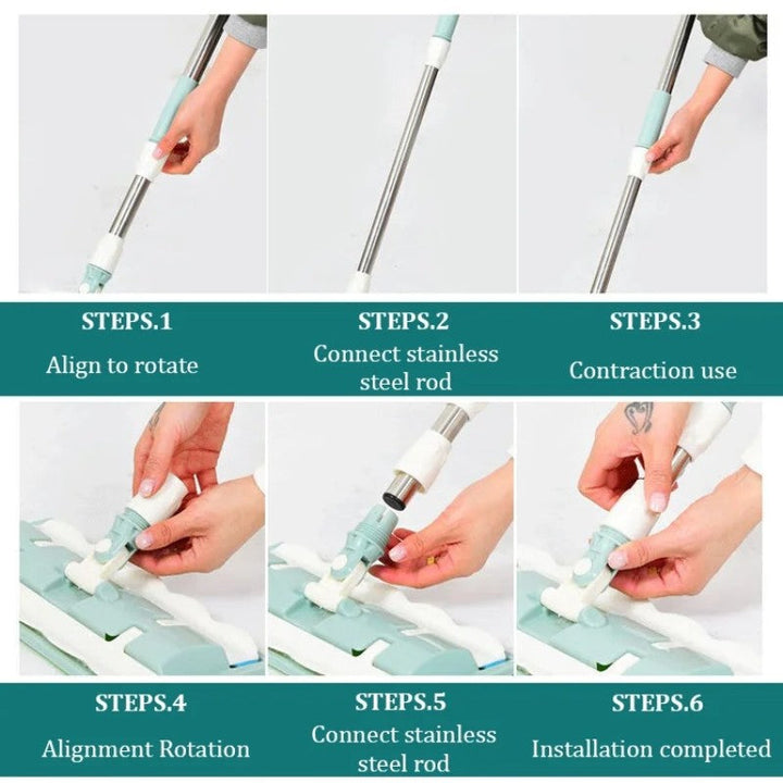 FlexiClean Floor Mop with Telescopic Handle & Microfiber | Stornfield