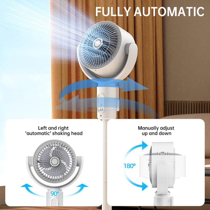 Motor stand fan, 20dB very quiet fan, 30m throw distance, 2465m³/h air volume, fan with remote control & cooling | Stornfield