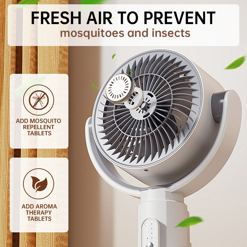 Motor stand fan, 20dB very quiet fan, 30m throw distance, 2465m³/h air volume, fan with remote control & cooling | Stornfield