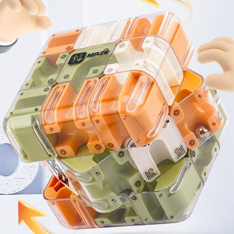 3D labyrinth cube with metal ball | Stornfield