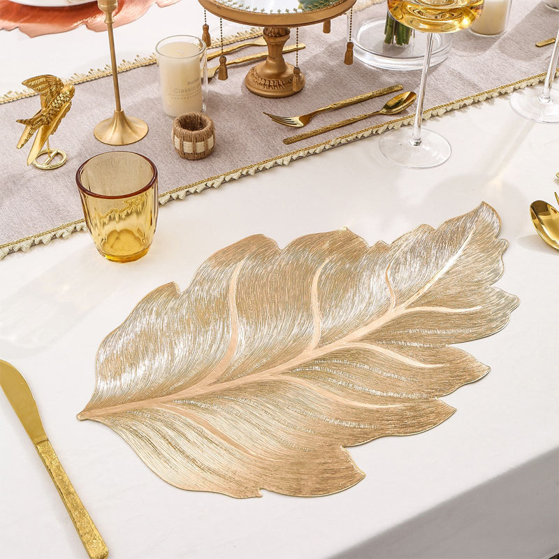 Gold Leaf Luxury Placemat – 3D Elegant Table Mat made of PVC | Stornfield