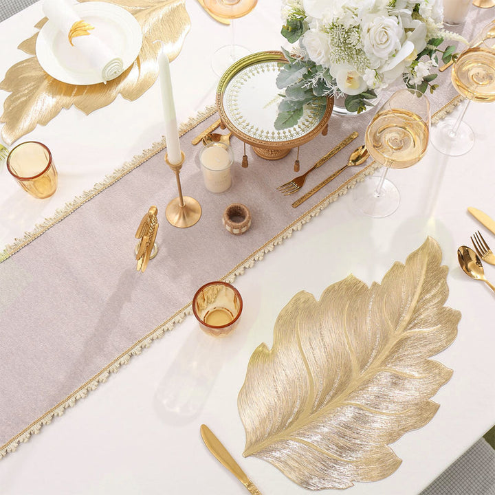 Gold Leaf Luxury Placemat – 3D Elegant Table Mat made of PVC | Stornfield