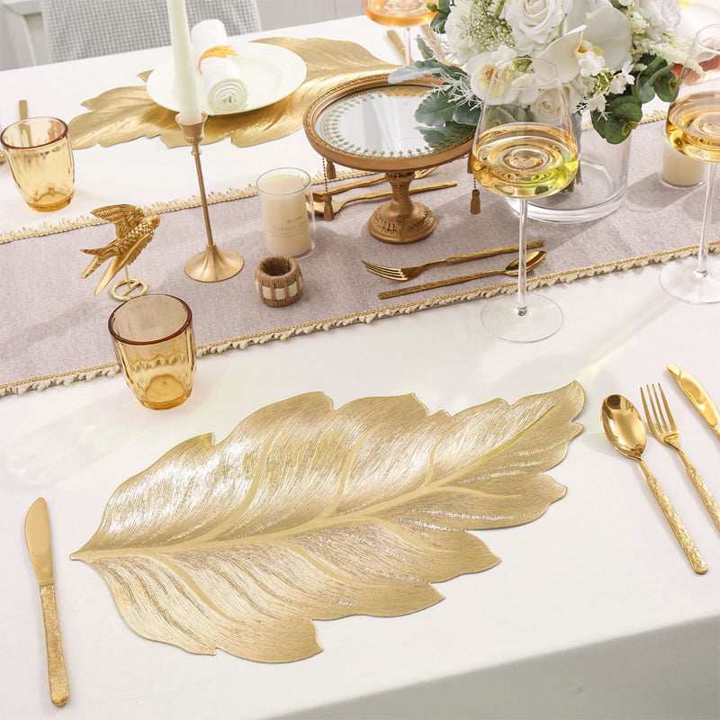 Gold Leaf Luxury Placemat – 3D Elegant Table Mat made of PVC | Stornfield