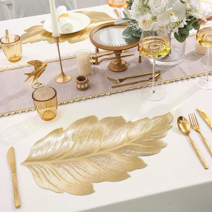 Gold Leaf Luxury Placemat – 3D Elegant Table Mat made of PVC | Stornfield