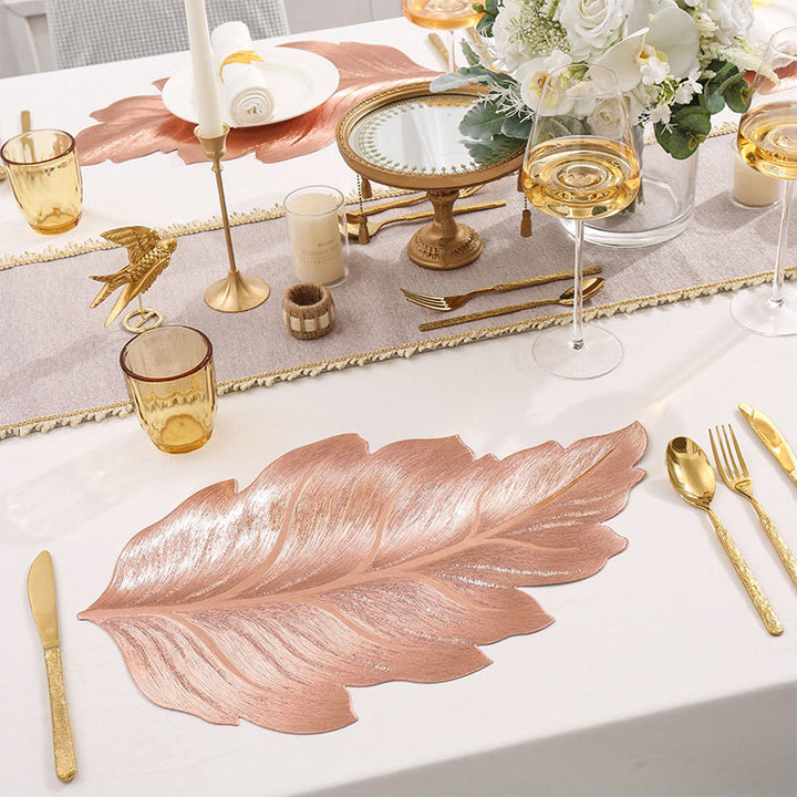Gold Leaf Luxury Placemat – 3D Elegant Table Mat made of PVC | Stornfield