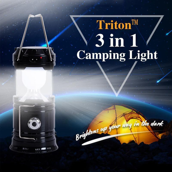 3-in-1 LED camping lantern with flickering flame | Stornfield