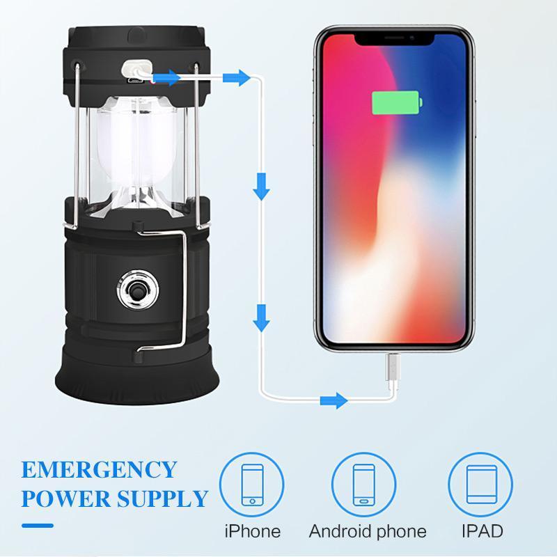 3-in-1 LED camping lantern with flickering flame | Stornfield
