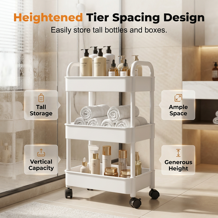 Mobile Kitchen Shelf Organizer with Wheels | Stornfield