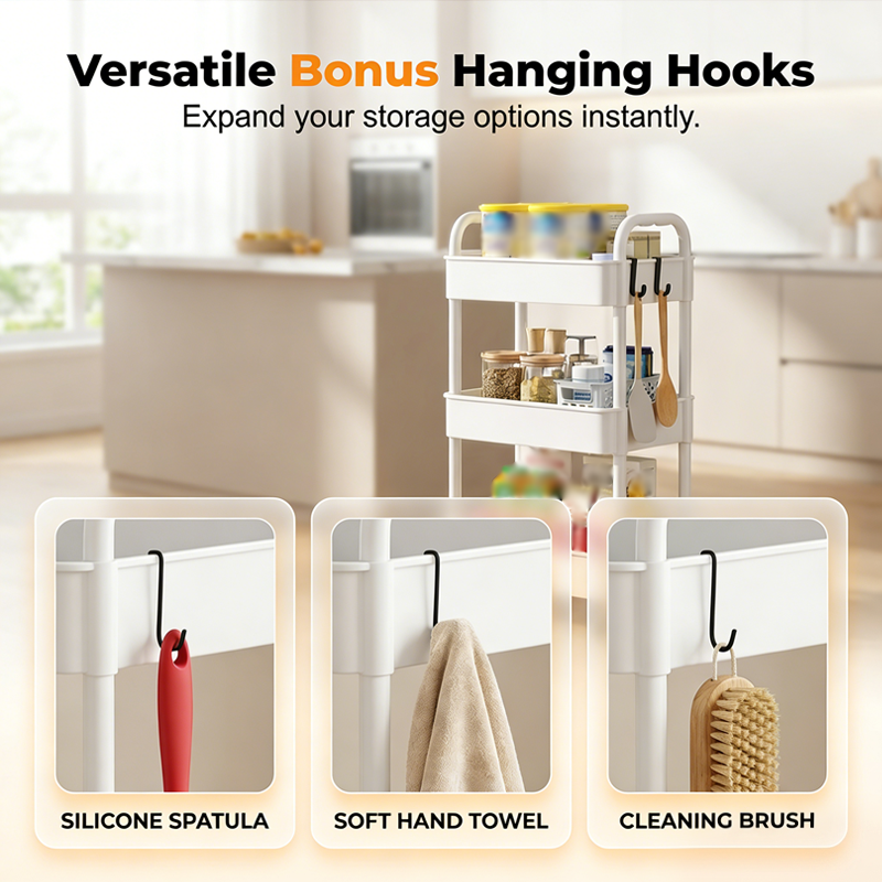 Mobile Kitchen Shelf Organizer with Wheels | Stornfield