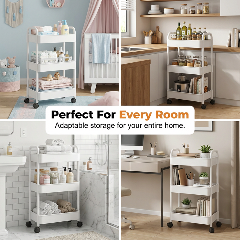 Mobile Kitchen Shelf Organizer with Wheels | Stornfield
