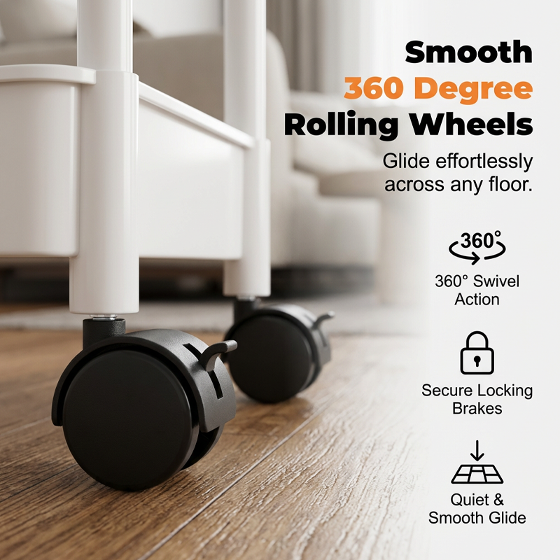 Mobile Kitchen Shelf Organizer with Wheels | Stornfield