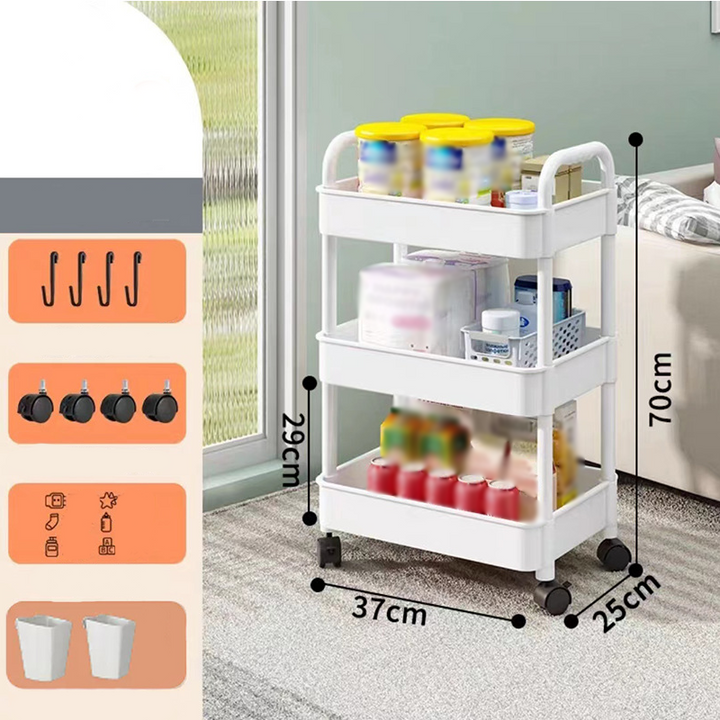 Mobile Kitchen Shelf Organizer with Wheels | Stornfield